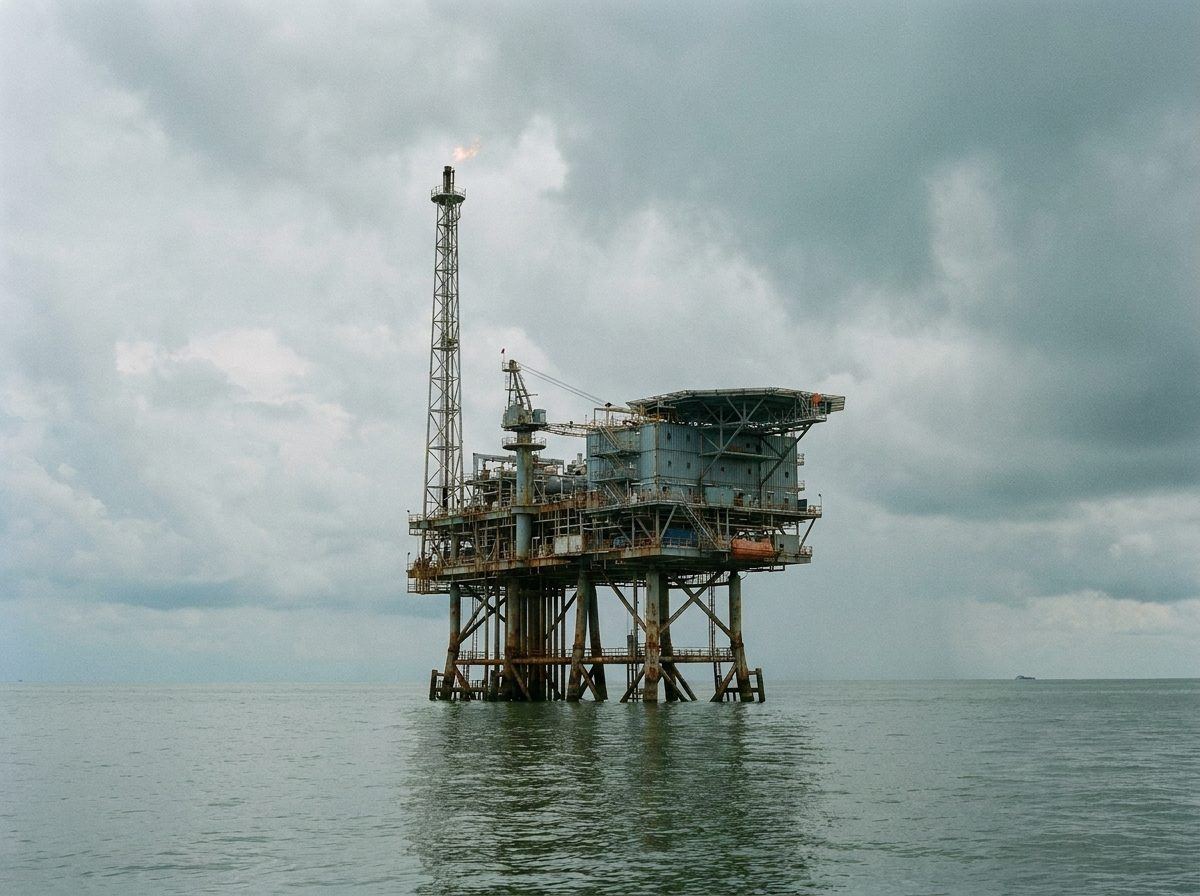 Offshore platform at sea