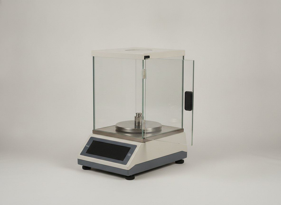 Analytical balance on a laboratory bench