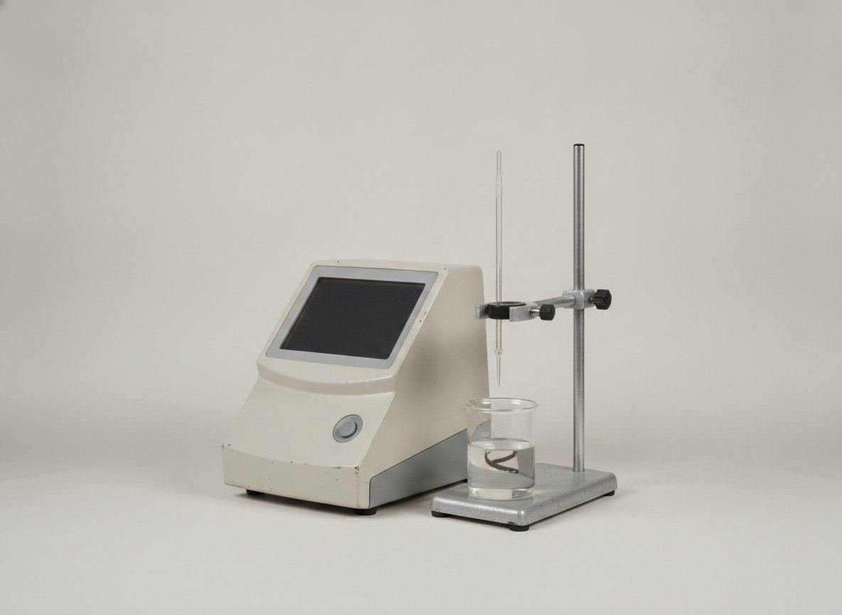 Bench pH meter with an electrode