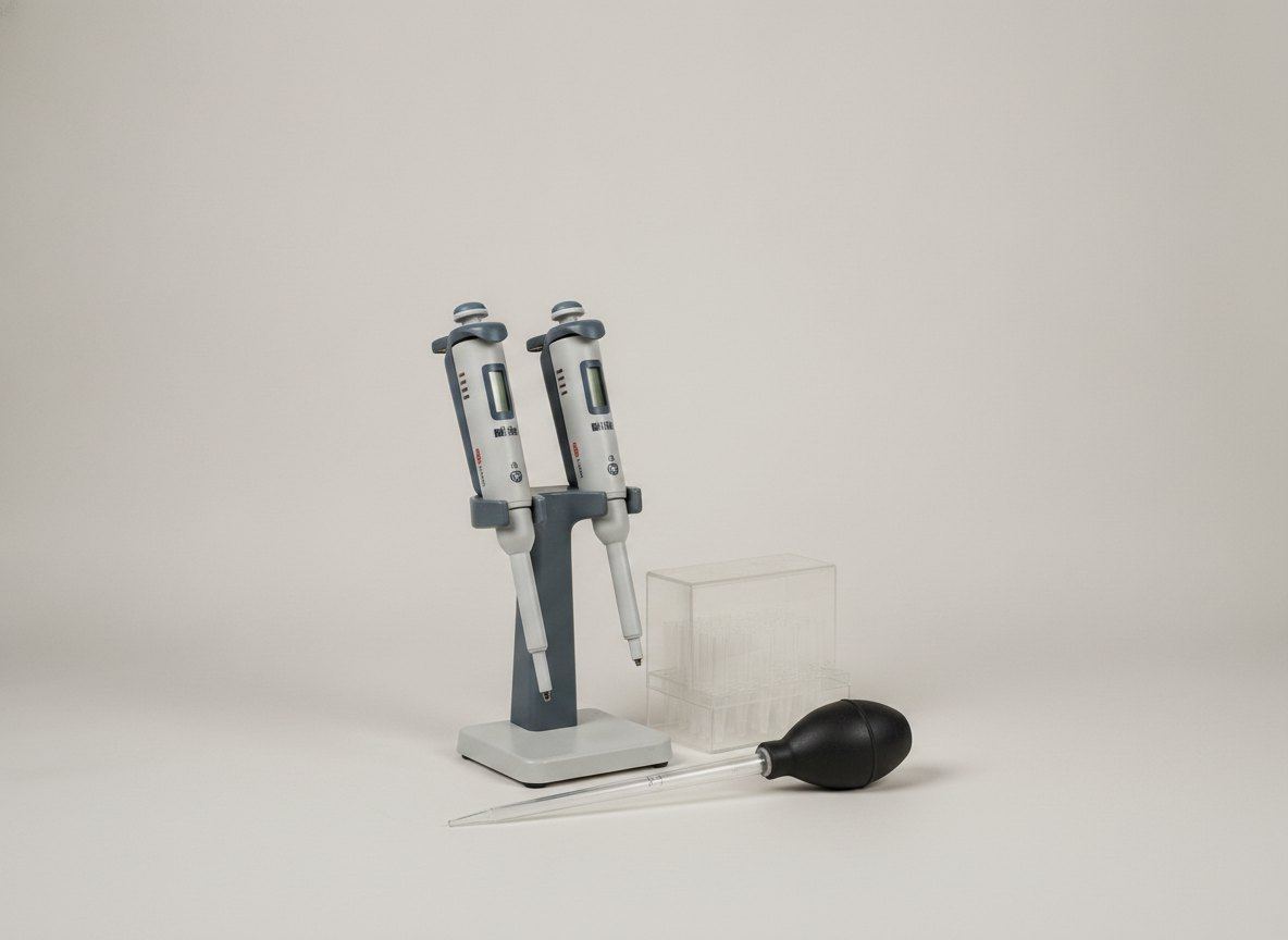 Set of adjustable volume pipettes