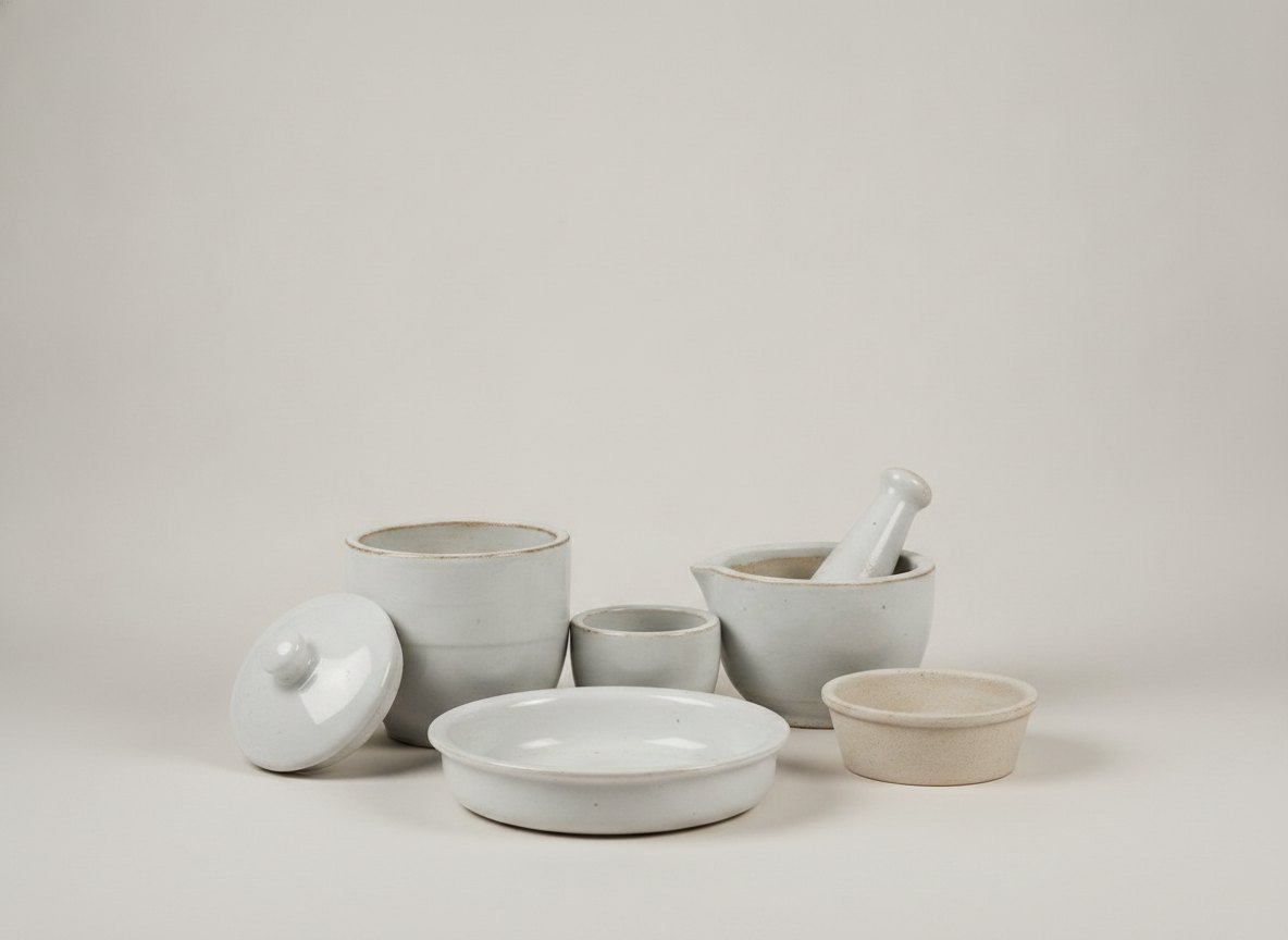 Porcelain crucibles and evaporating dishes