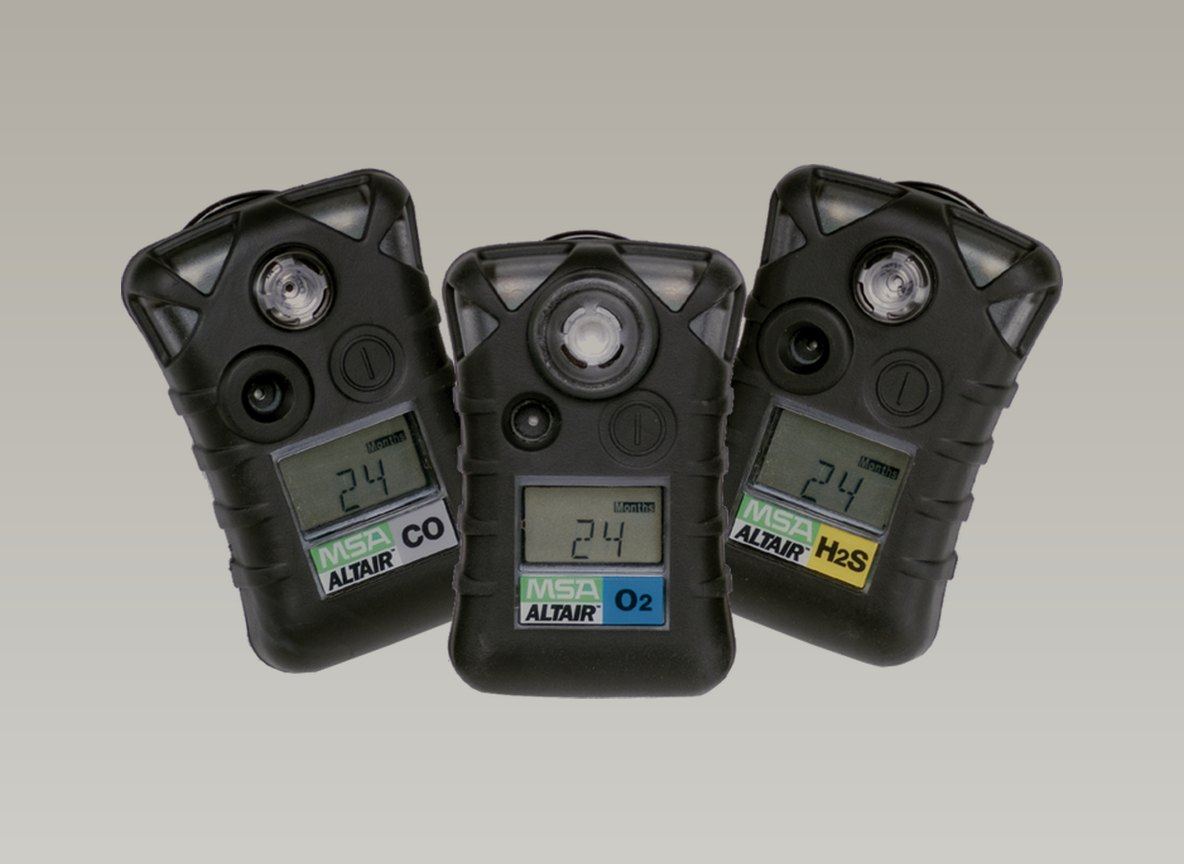 Three MSA ALTAIR single gas detectors side by side