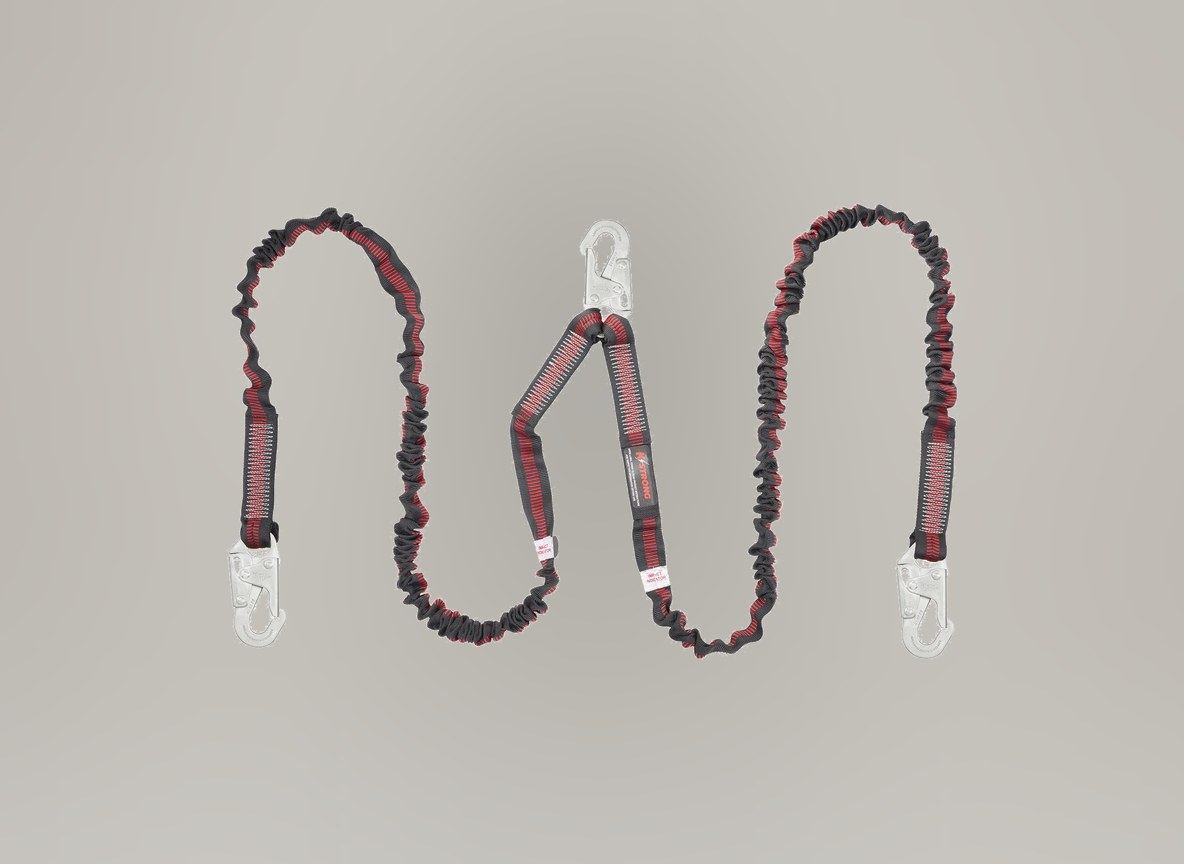 KStrong shock absorbing lanyard with hooks