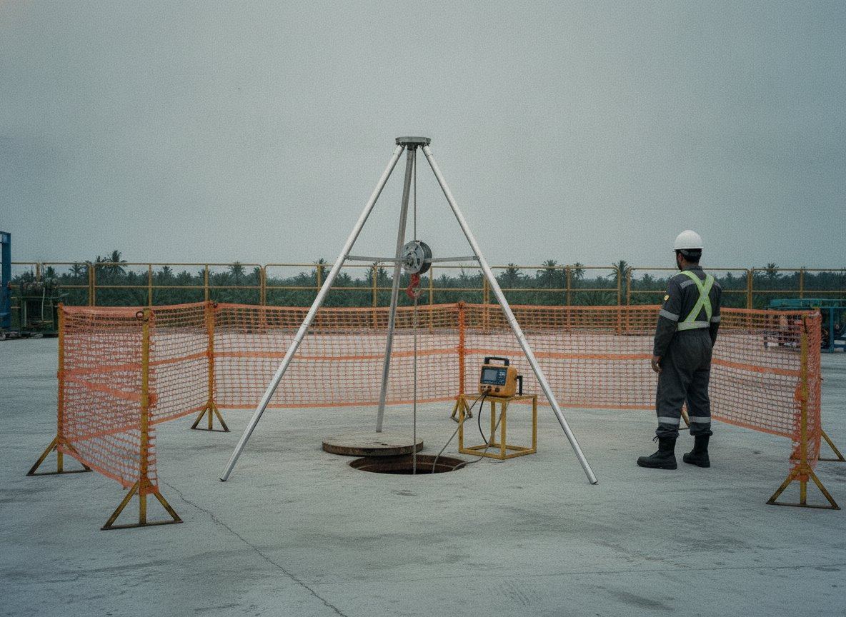 Entry point into a confined space on an industrial site