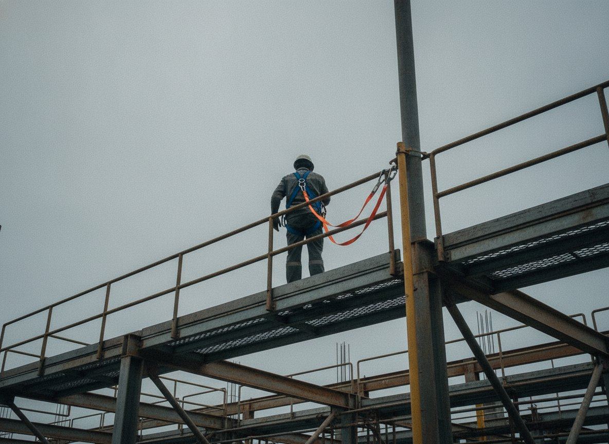 Working at height on a steel structure